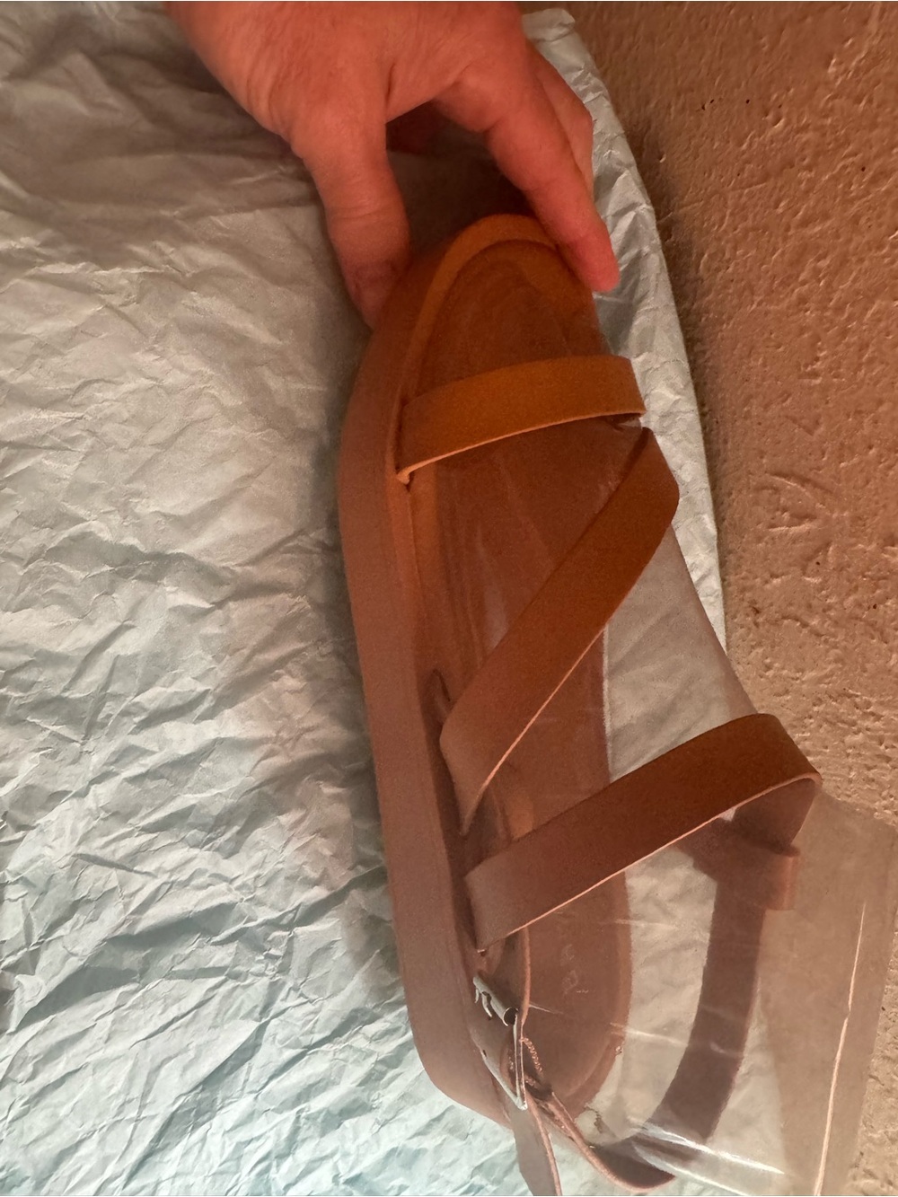 Medium TAN Summer Sandals by Bamboo Size 6 - Picture 5 of 6